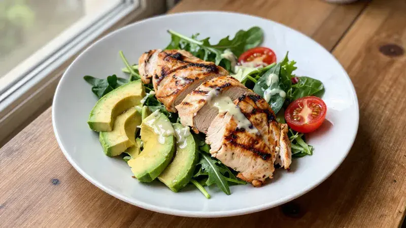 Keto Grilled Chicken & Avocado Salad