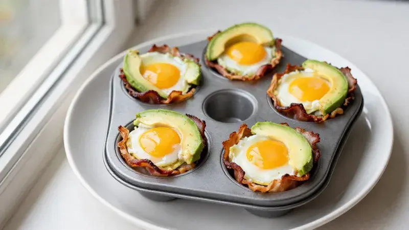 Bacon & Avocado Egg Cups