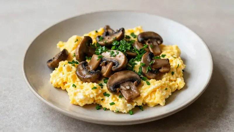 Scrambled Eggs with Mushrooms & Herbs
