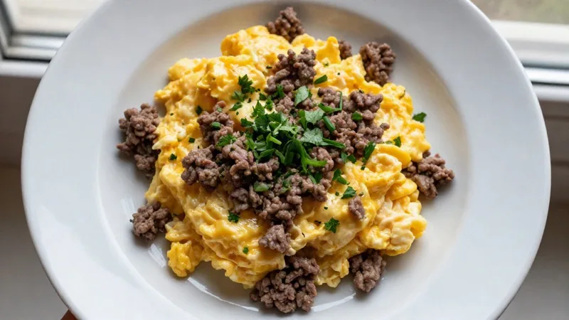 Scrambled Egg & Beef Mince