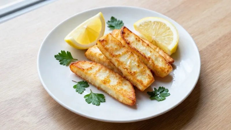 Air-Fryer Mediterranean Halloumi Fries with Zesty Lemon Dip
