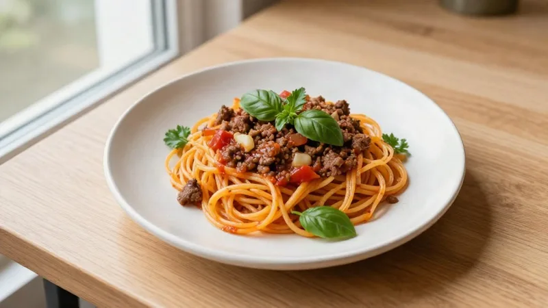 Spaghetti Squash with Meat Sauce