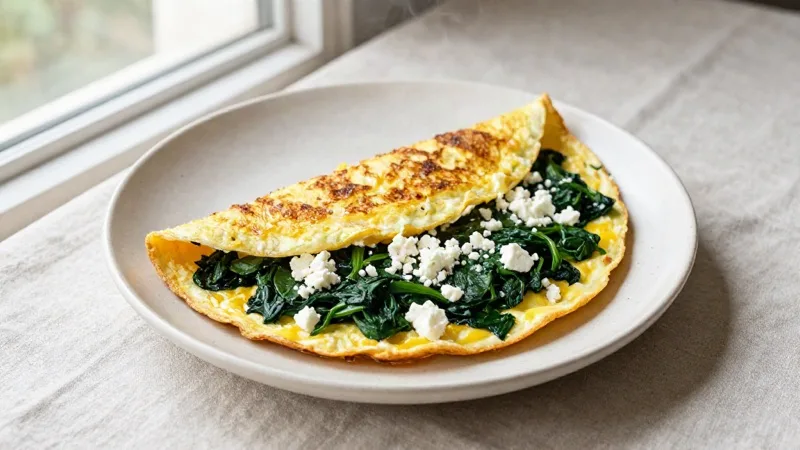 Keto Spinach & Feta Omelette