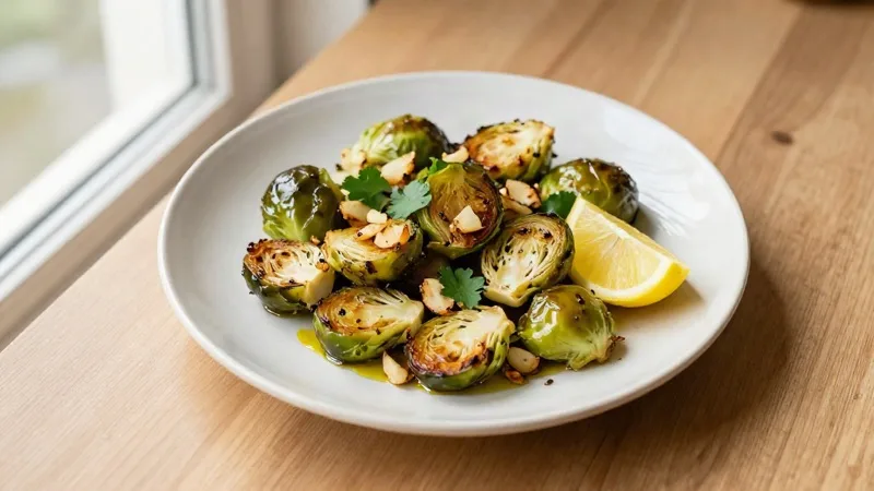 Roasted Brussels Sprouts with Garlic & Lemon
