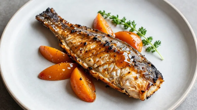 Grilled Snoek with Apricot Glaze