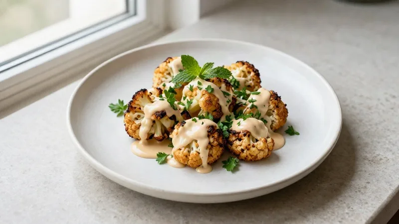 Lebanese Roasted Cauliflower with Tahini