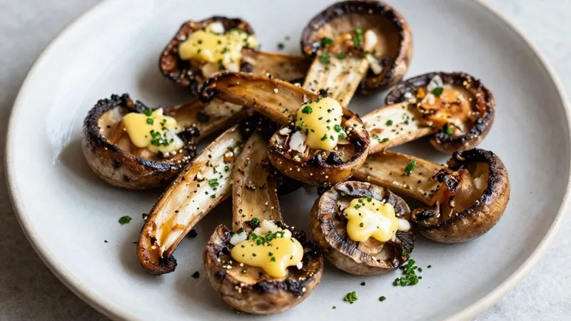 Smoked or Grilled Portobellos with Garlic Butter