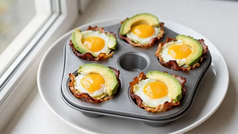 Bacon & Avocado Egg Cups
