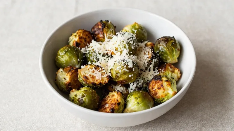 Air-Fryer Crispy Parmesan Brussels Sprouts