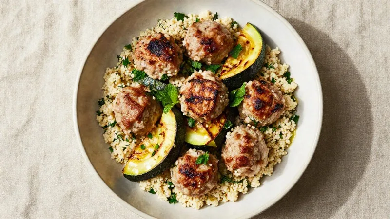 Mediterranean Air-Fryer Turkey Meatball Feast