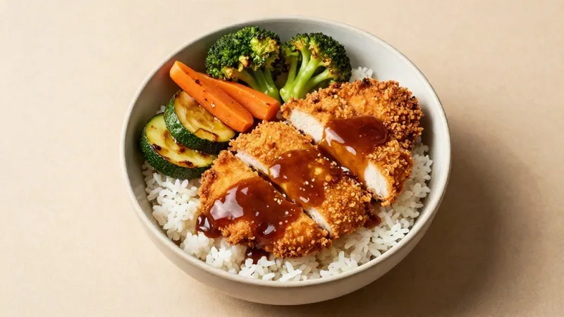 Crispy Air-Fryer Katsu Chicken Bowl