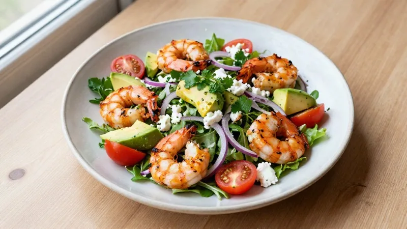 Grilled Shrimp & Avocado Salad
