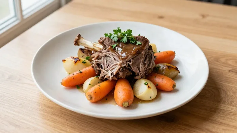 Slow-Cooked Lamb Shoulder with Root Veggies