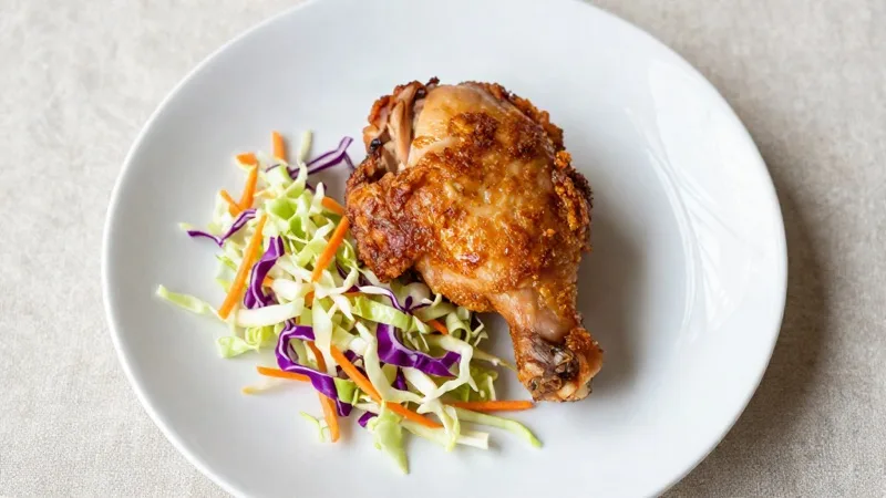Crispy Chicken Thigh & Cabbage Slaw