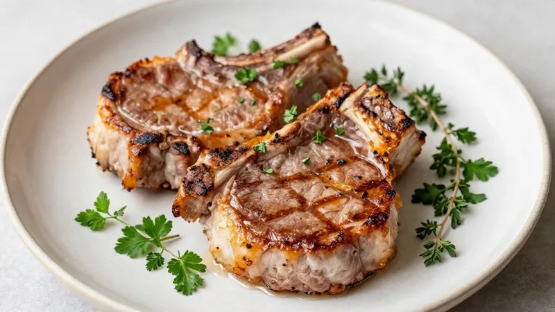 Pork Chops in Beef Fat