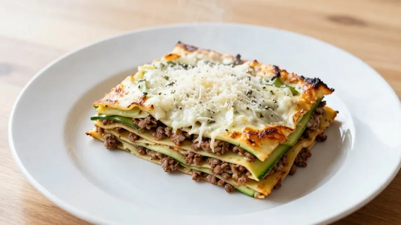Keto Zucchini Lasagna with Ground Beef