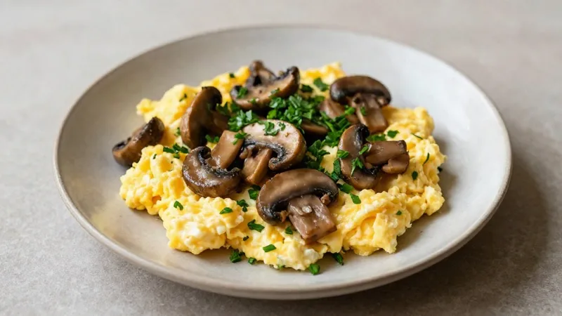 Scrambled Eggs with Mushrooms & Herbs