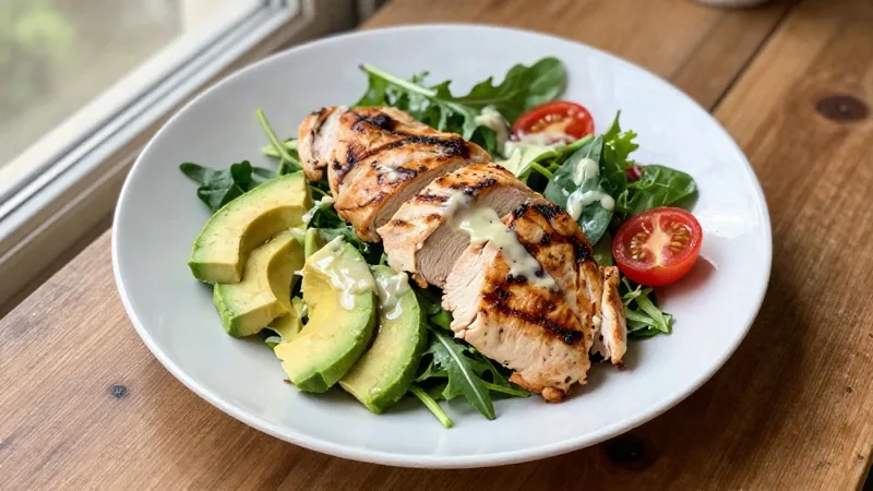 Keto Grilled Chicken & Avocado Salad
