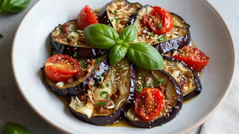 Eggplant & Tomato Bake with Basil