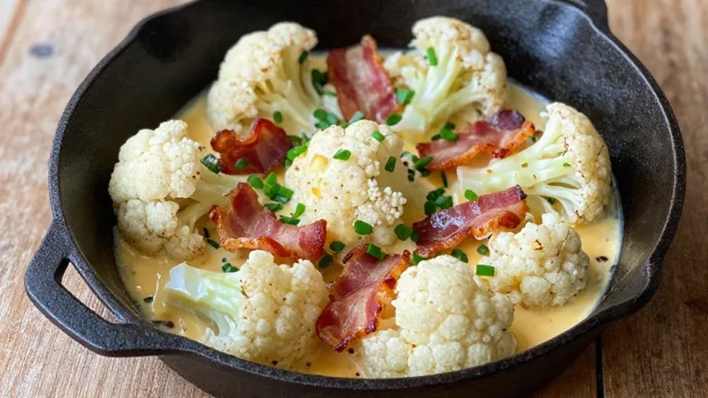 Creamy Cauliflower & Bacon Skillet