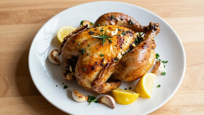 Garlic-Herb Roast Chicken (with Garden Herbs)
