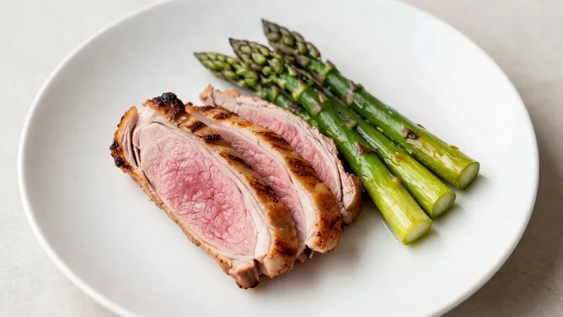 Seared Duck Breast with Roasted Asparagus