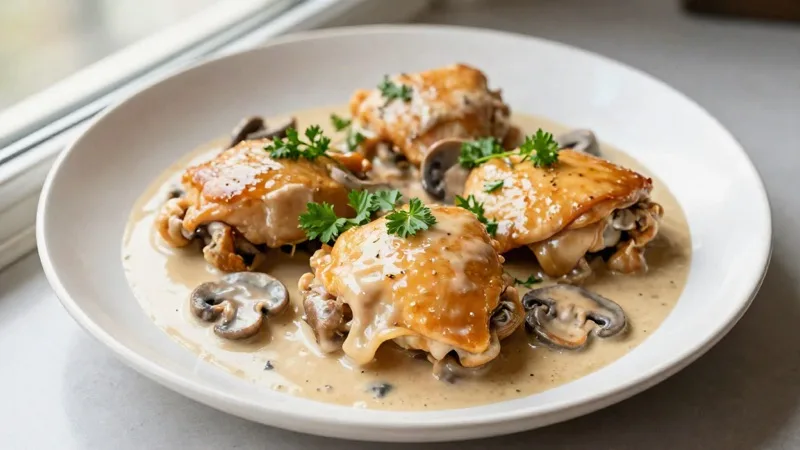Chicken Thighs with Creamy Mushroom Sauce