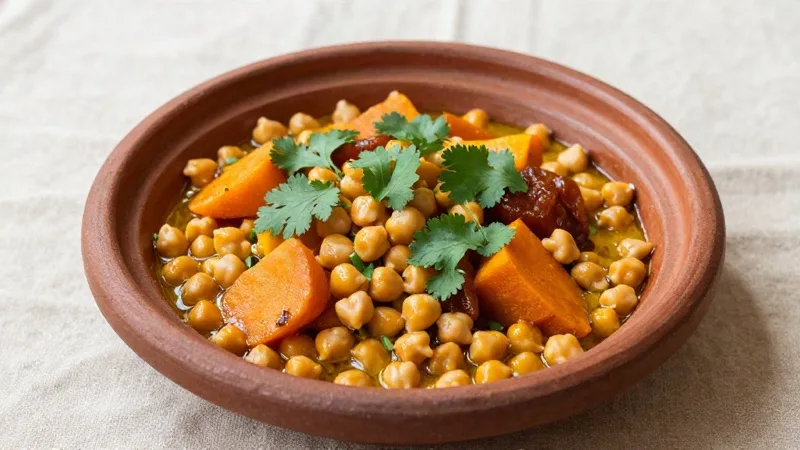 Moroccan Chickpea & Sweet Potato Tagine